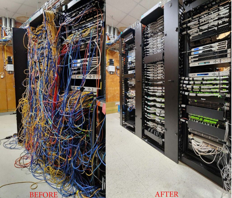 Before and after cable cleanup